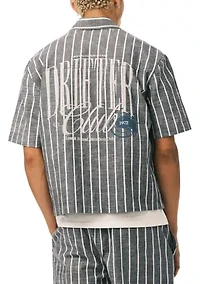 Men’s Short Sleeve Striped Boxy Cropped Shirt