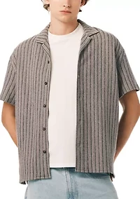 Men’s Short Sleeve Textured Stripe Boxy Knit Shirt