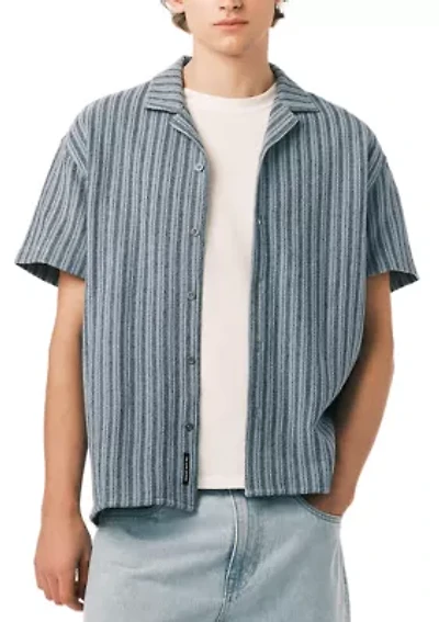 Men’s Short Sleeve Textured Stripe Boxy Knit Shirt