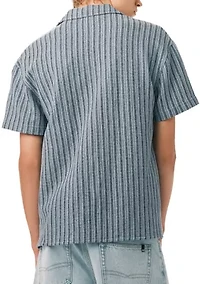 Men’s Short Sleeve Textured Stripe Boxy Knit Shirt