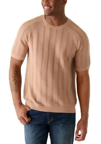 Men’s Short Sleeve Sweater T-Shirt