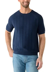 Men’s Short Sleeve Sweater T-Shirt