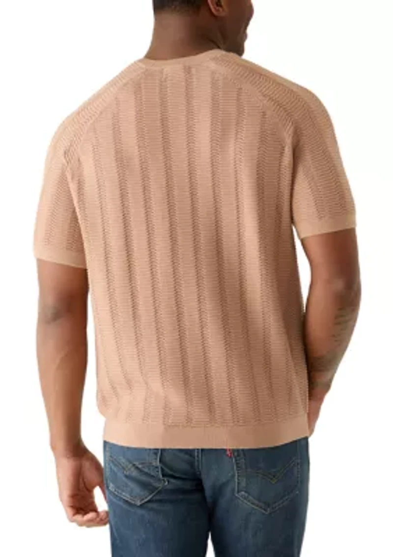 Men’s Short Sleeve Sweater T-Shirt