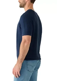 Men’s Short Sleeve Sweater T-Shirt