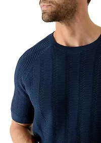 Men’s Short Sleeve Sweater T-Shirt