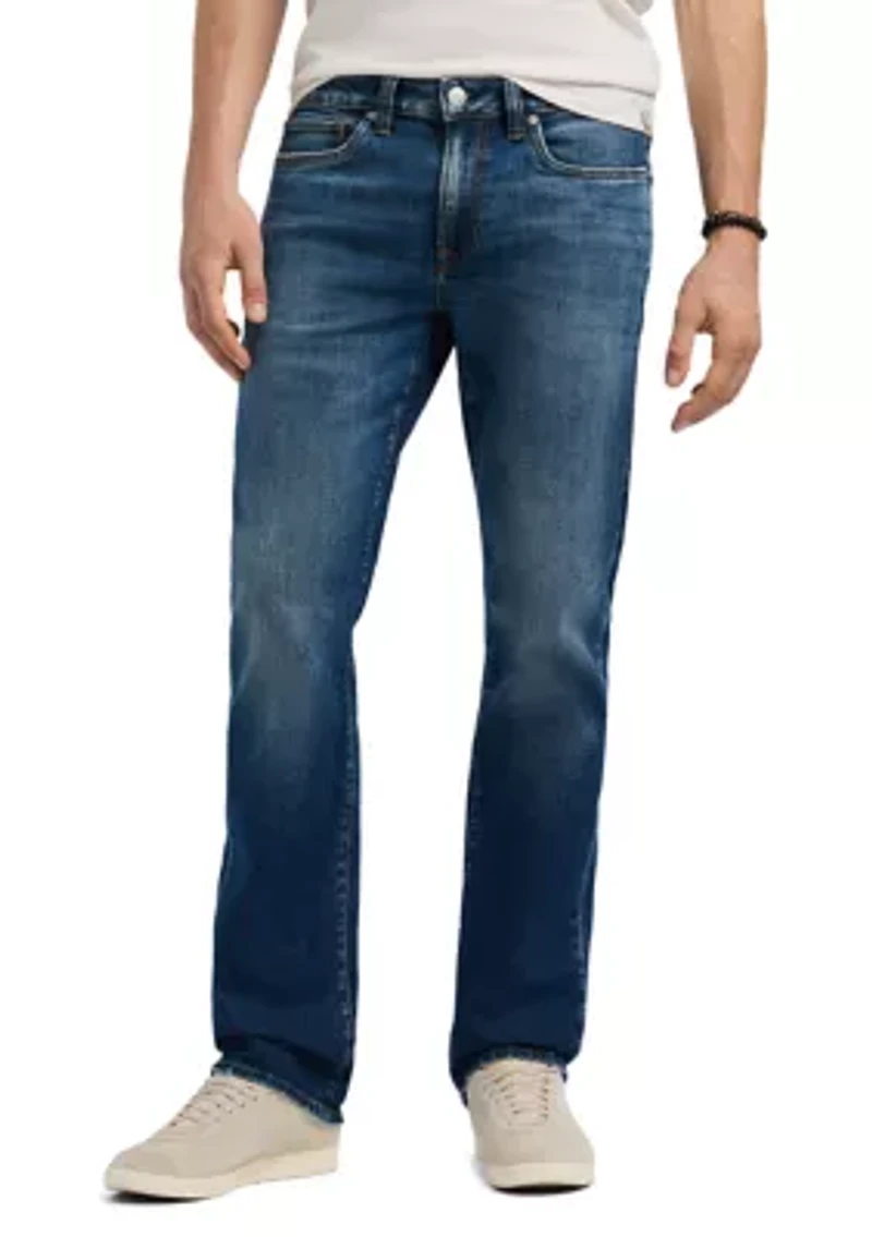 Relaxed Straight Driven Men's Jeans, Indigo Sanded