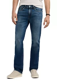 Relaxed Straight Driven Men's Jeans, Indigo Sanded