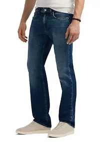 Relaxed Straight Driven Men's Jeans, Indigo Sanded