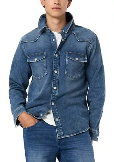 Men's Shane Denim Shirt, Sanded And Vintage Blue