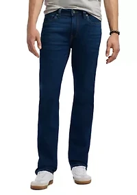 Men's Straight Six Jeans, Authentic Worked Indigo