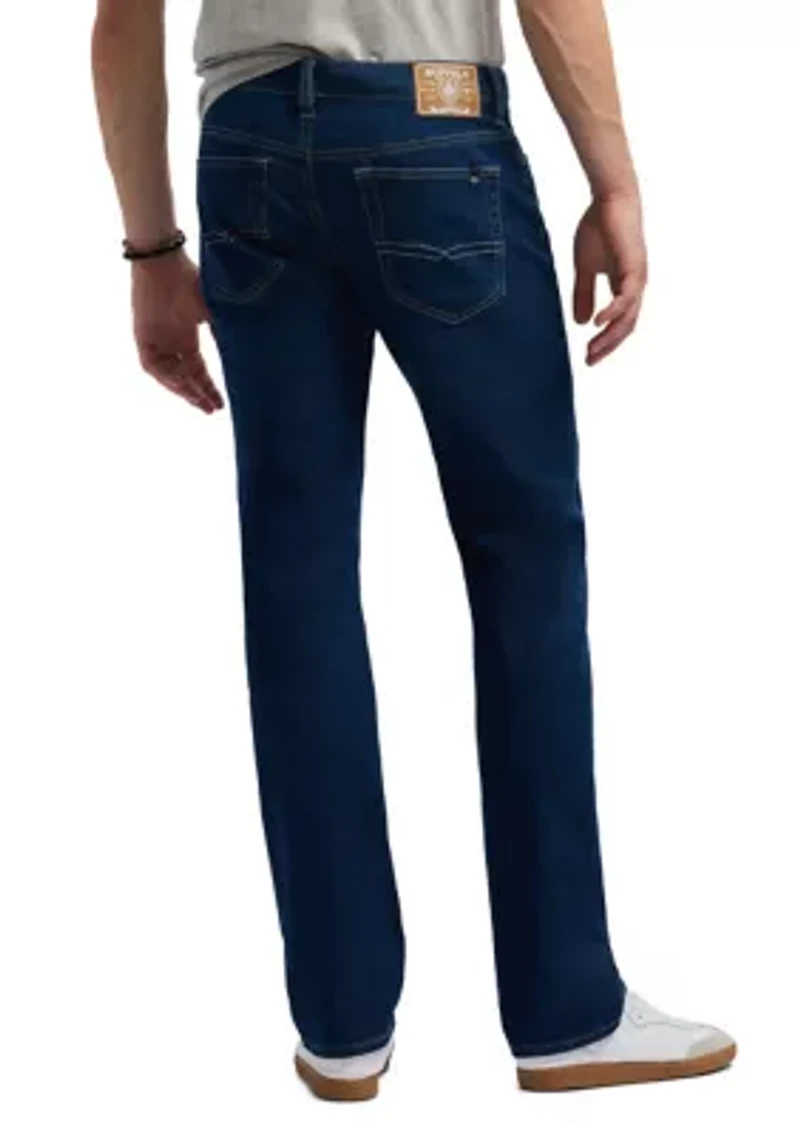 Men's Straight Six Jeans, Authentic Worked Indigo