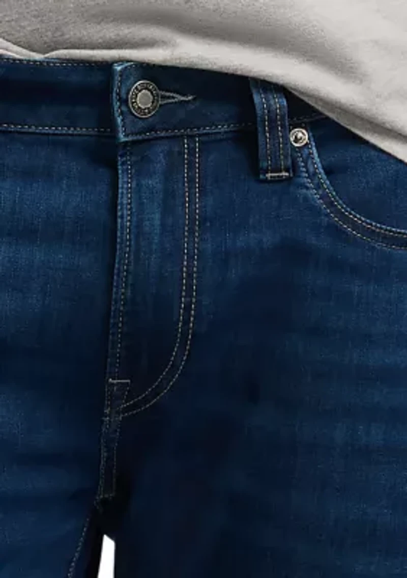Men's Straight Six Jeans, Authentic Worked Indigo
