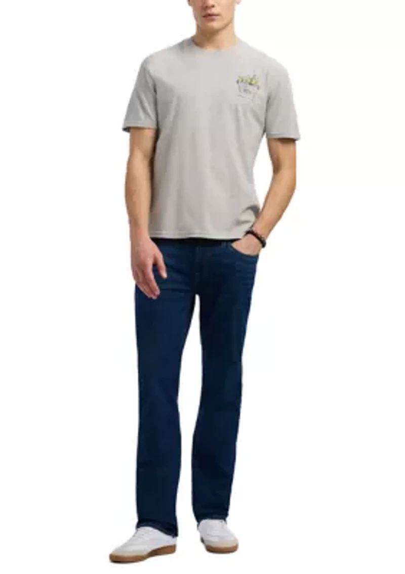 Men's Straight Six Jeans, Authentic Worked Indigo