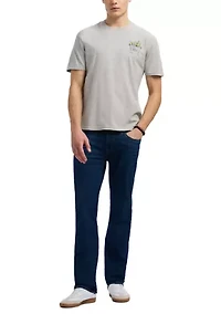 Men's Straight Six Jeans, Authentic Worked Indigo