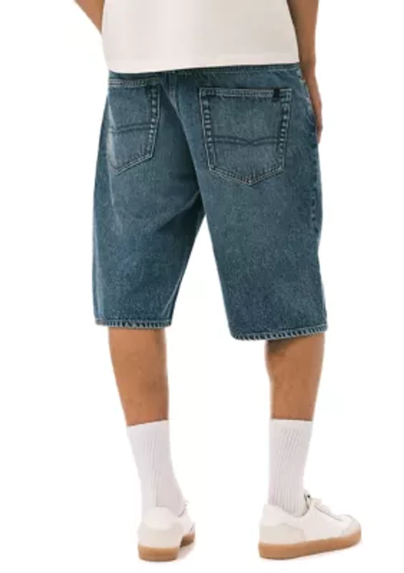 Men's Wide Leg Denim Shorts