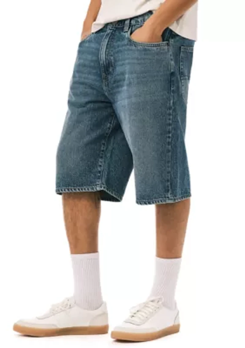 Men's Wide Leg Denim Shorts