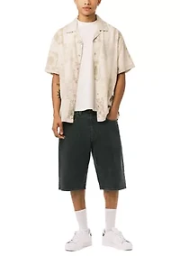 Men's Wide Leg Denim Shorts