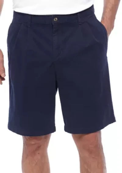 9 Comfort Flex Stretch Pleated Twill Shorts