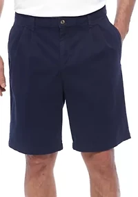 9 Comfort Flex Stretch Pleated Twill Shorts