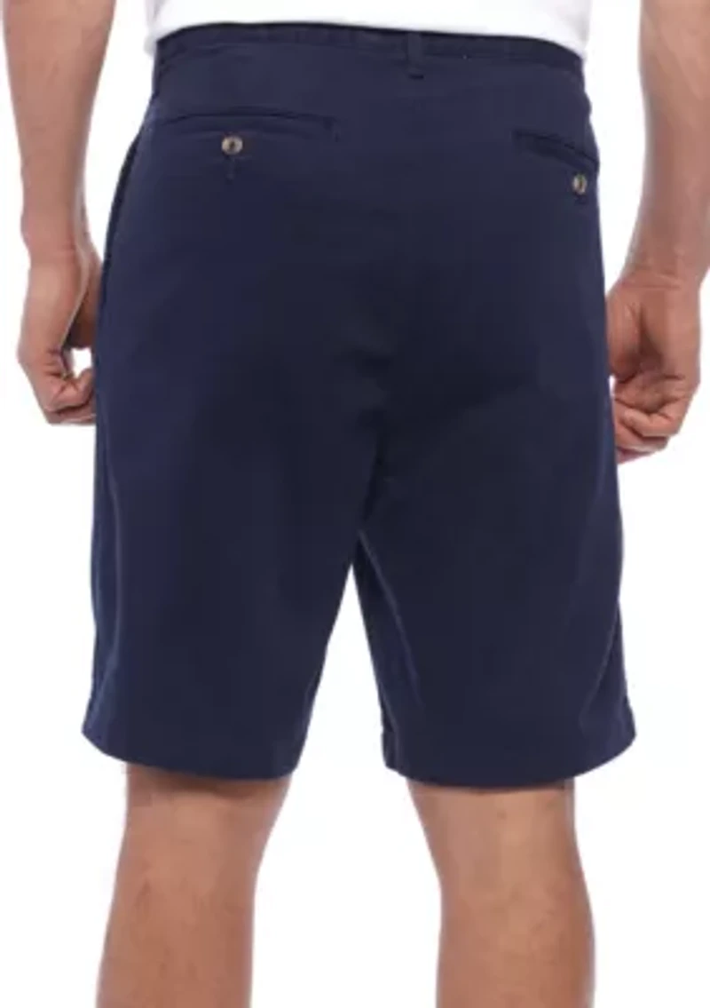 9 Comfort Flex Stretch Pleated Twill Shorts