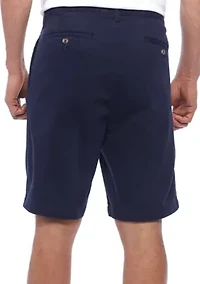 9 Comfort Flex Stretch Pleated Twill Shorts