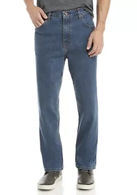 Stretch 5-Pocket Relaxed Medium Wash Jeans