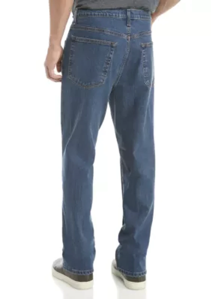 Stretch 5-Pocket Relaxed Medium Wash Jeans