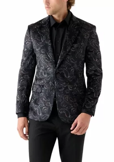 Men's Printed Paisley Velvet Sportcoat