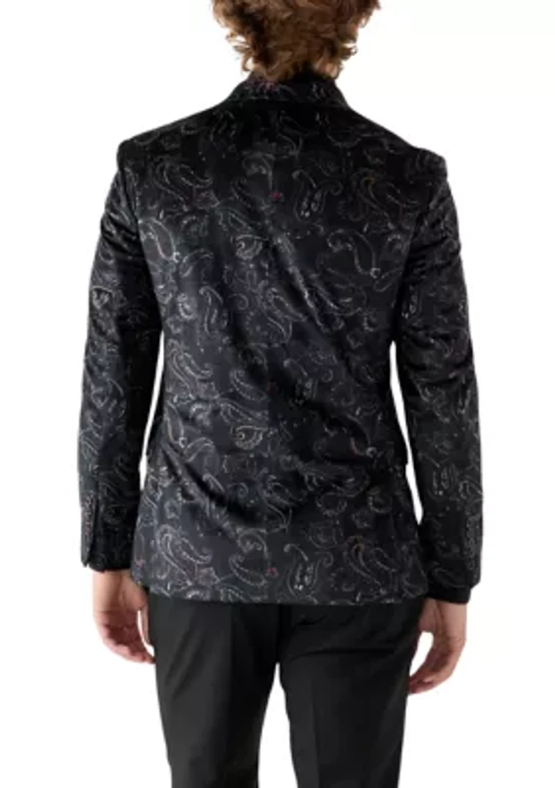 Men's Printed Paisley Velvet Sportcoat