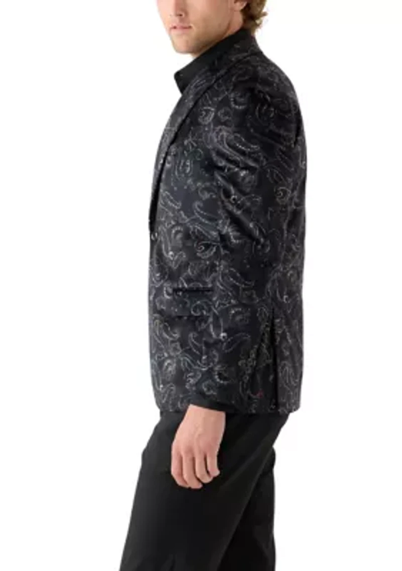 Men's Printed Paisley Velvet Sportcoat