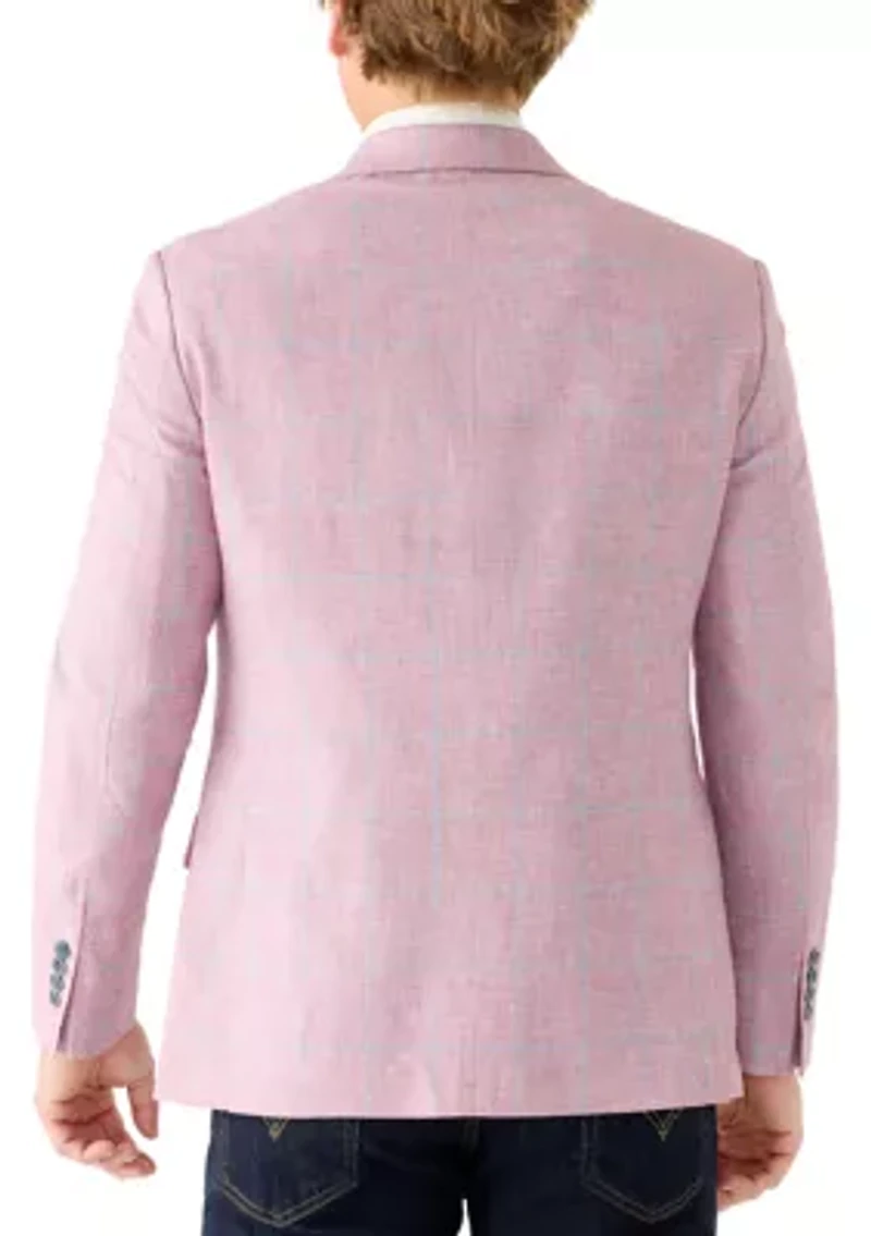Men's Windowpane Button Closure Sportscoat