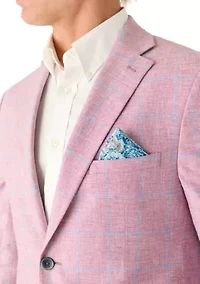 Men's Windowpane Button Closure Sportscoat