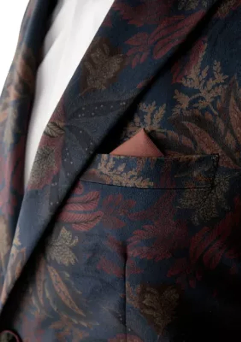 Men's Leaf Printed Velvet Sportcoat