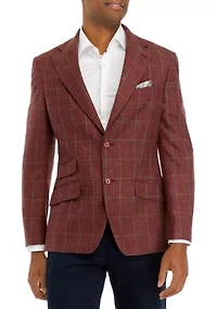 Brick Windowpane Sport Coat