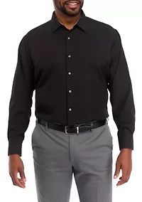 Big & Tall Stretch Solid Contrast Shirt