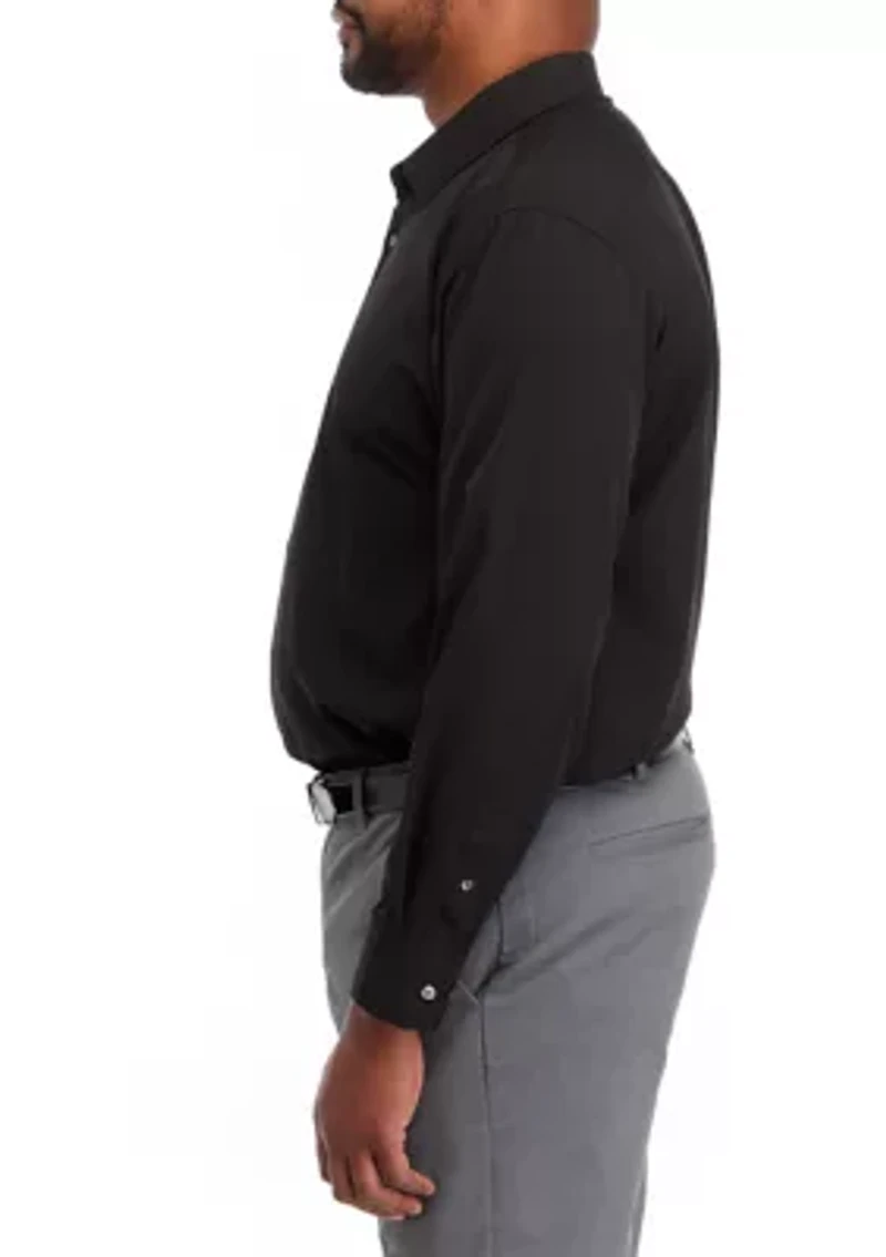 Big & Tall Stretch Solid Contrast Shirt