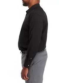 Big & Tall Stretch Solid Contrast Shirt