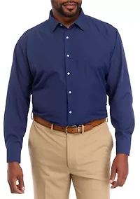 Big & Tall Stretch Solid Contrast Shirt