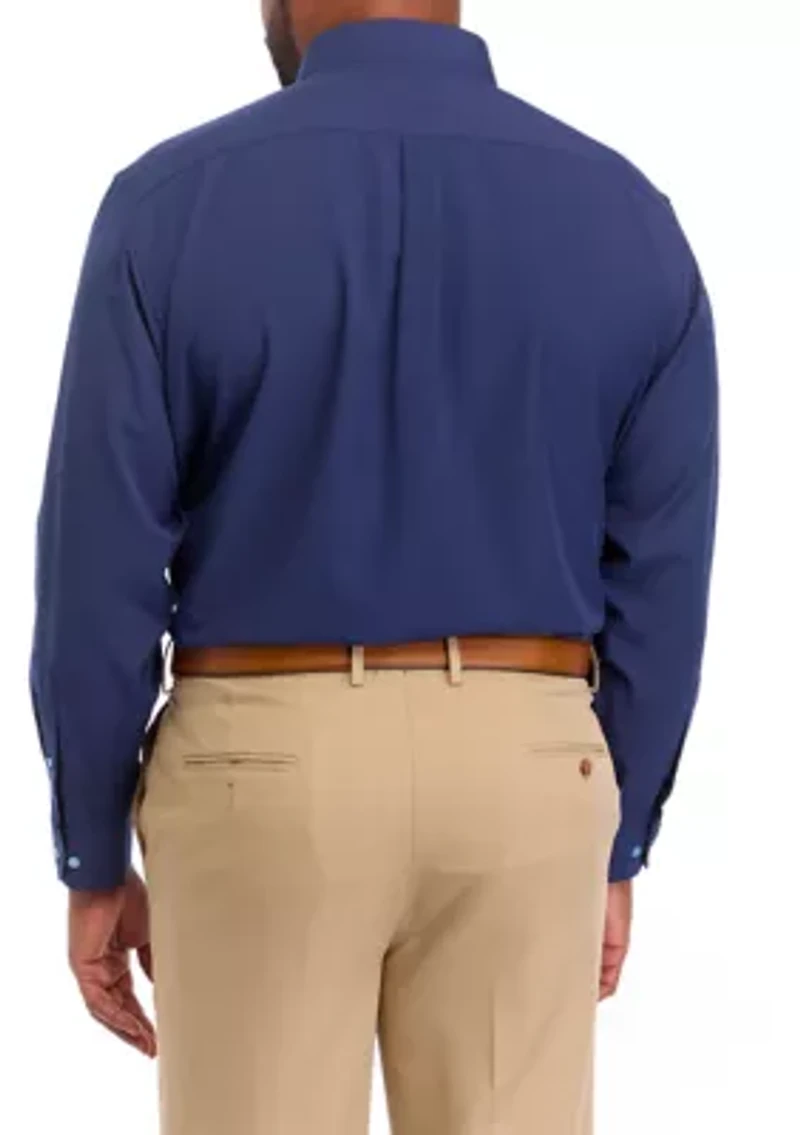 Big & Tall Stretch Solid Contrast Shirt