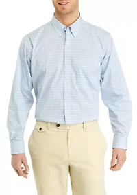 Blue Check Plaid Printed Button Down Shirt