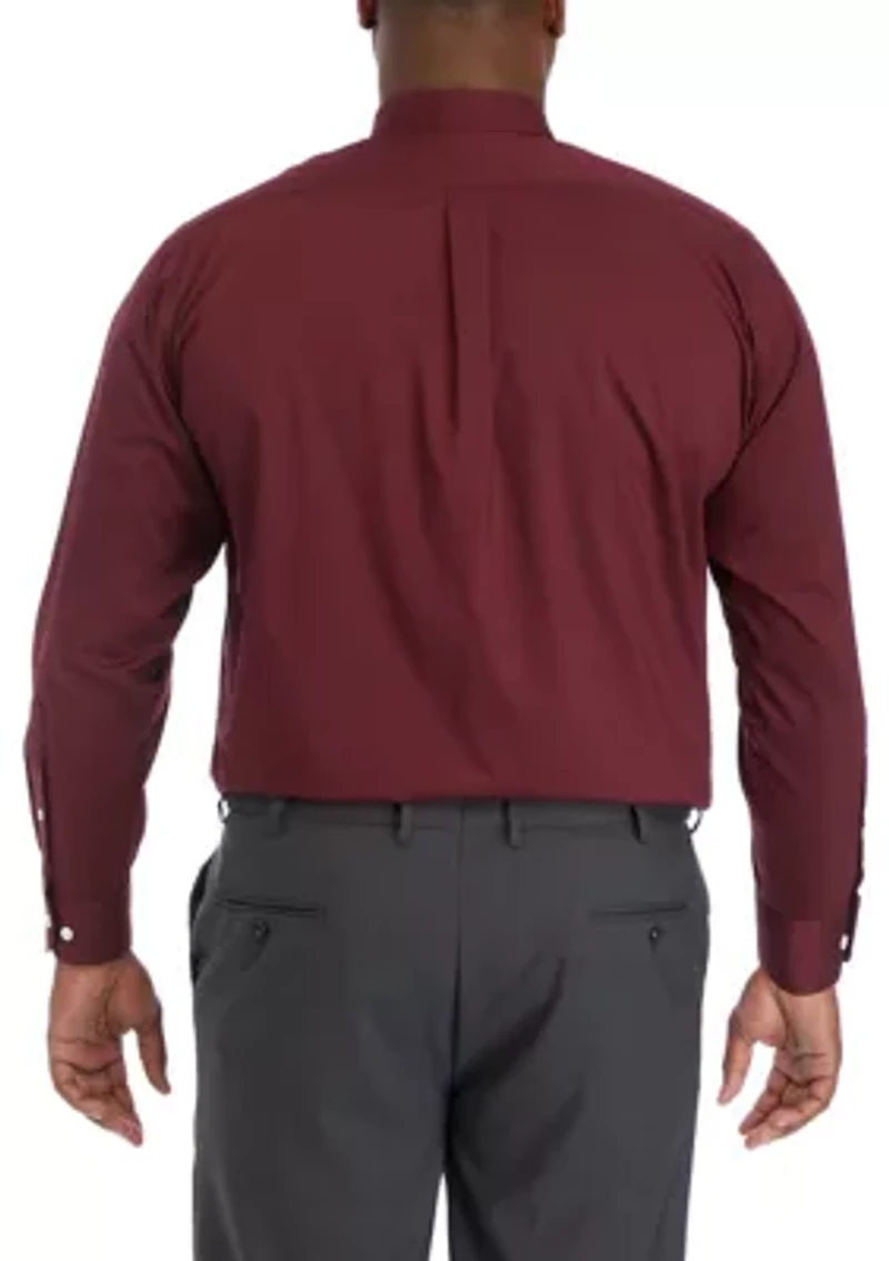 Big & Tall  2-Piece Dress Shirt and Printed Tie Set