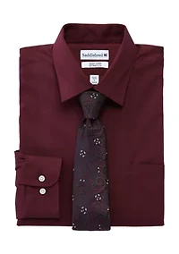 Big & Tall  2-Piece Dress Shirt and Printed Tie Set