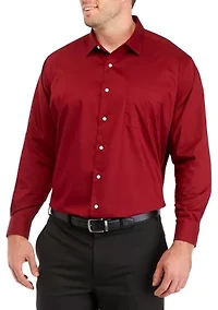 Men's Big Solid Shirt and Paisley Tie Set