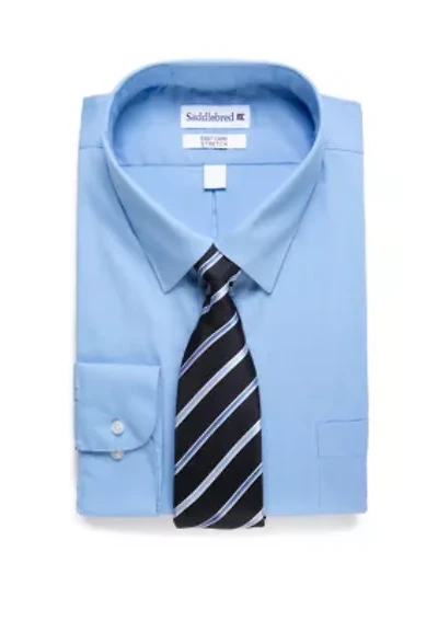Big & Tall Allover Stretch Dress Shirt and Tie