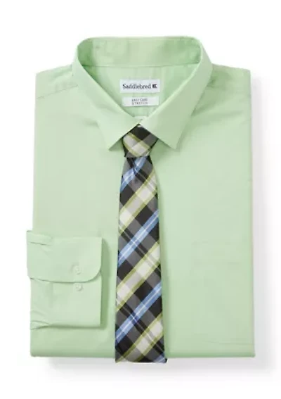 Men's Big Button Down Shirt and Tie Set