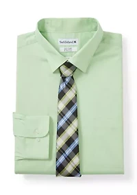 Men's Big Button Down Shirt and Tie Set