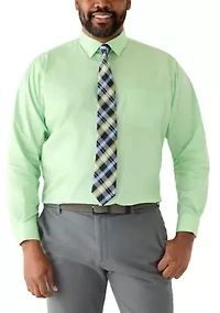 Men's Big Button Down Shirt and Tie Set