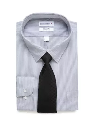 Big & Tall Allover Stretch Dress Shirt and Tie