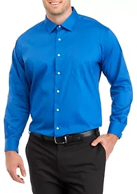 Men's Big Solid Shirt and Printed Tie Set