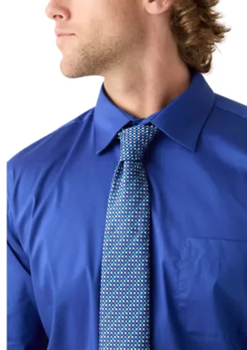 Men's Royal Blue Dress Shirt